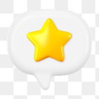 Star png speech bubble, 3D clipart, social media ranking