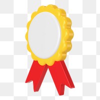 3D medal png sticker, gold prize for 1st place on transparent background