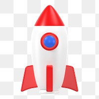 3D rocket png sticker, science education symbol on transparent background