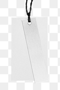 White clothing tag png, transparent background