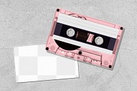 Cassette tape png mockup, transparent design