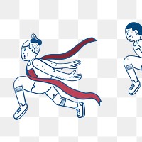 Running athlete png reaching goal cartoon, transparent background