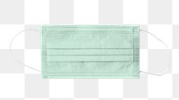 Green surgical mask png element, transparent background