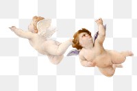 Flying cherubs png, vintage illustration, transparent background. Remixed by rawpixel.