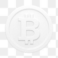 Bitcoin, cryptocurrency png icon sticker, 3D rendering, transparent background