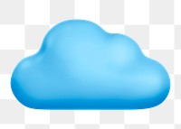 Cloud storage png icon sticker, 3D rendering, transparent background