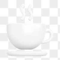 Coffee, cafe png icon sticker, 3D rendering, transparent background