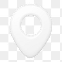 Location pin png icon sticker, 3D rendering, transparent background