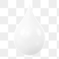 Milk drop, dairy png icon sticker, 3D rendering, transparent background