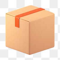 Seal box icon  png sticker, 3D rendering illustration, transparent background