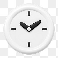 Clock icon  png sticker, 3D rendering illustration, transparent background