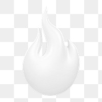 Flame icon  png sticker, 3D minimal illustration, transparent background