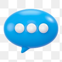 Speech bubble icon  png sticker, 3D rendering illustration, transparent background