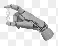 PNG Robot hand, collage element on transparent background