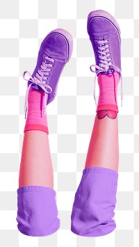 PNG Legs up in the air, collage element, transparent background