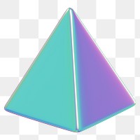 Metallic pyramid png geometric shape, transparent background