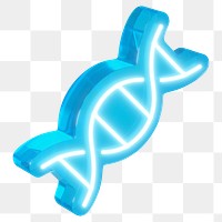 DNA helix png 3D neon, transparent background