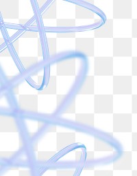 PNG abstract blue atom, transparent background