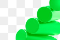 Green cylinders png geometric shape, transparent background