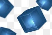 Blue cubics png geometric shape, transparent background