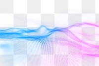 Dynamic wave png gradient blue, transparent background