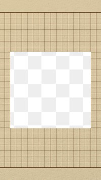 Beige grid frame png, transparent design