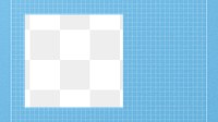 Blue grid frame png, transparent design