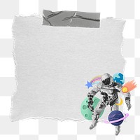 Astronaut png note paper, space aesthetic collage art, transparent background