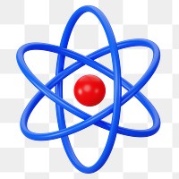 PNG 3D atom, element illustration, transparent background