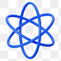 PNG 3D atom, element illustration, transparent background