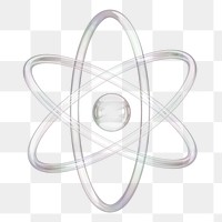 PNG 3D clear atom, element illustration, transparent background