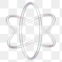 PNG 3D clear atom, element illustration, transparent background