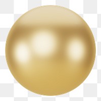 PNG 3D gold metallic ball, element illustration, transparent background