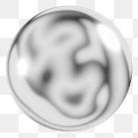PNG 3D chome ball, element illustration, transparent background