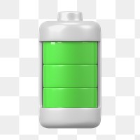 PNG 3D green battery icon, element illustration, transparent background