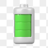 PNG 3D green battery icon, element illustration, transparent background