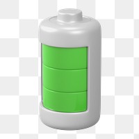 PNG 3D green battery icon, element illustration, transparent background