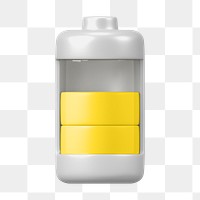 PNG 3D yellow battery icon, element illustration, transparent background