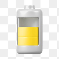 PNG 3D yellow battery icon, element illustration, transparent background