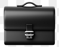 Black business briefcase png 3D element, transparent background