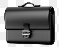 Black business briefcase png 3D element, transparent background