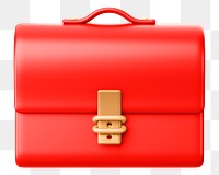 Red business briefcase png 3D element, transparent background