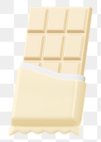 Milk chocolate bar png food, 3D illustration, transparent background