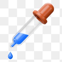 PNG 3D chemical dropper, element illustration, transparent background