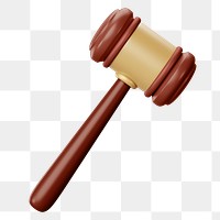 Judge gavel png 3D element, transparent background