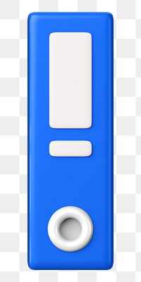 Blue folder png 3D element, transparent background