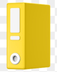 Yellow folder png 3D element, transparent background