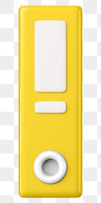 Yellow folder png 3D element, transparent background