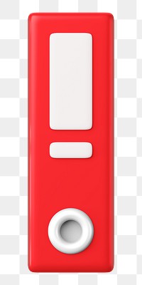 Red folder png 3D element, transparent background