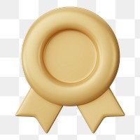 Gold winner badge png 3D, transparent background
